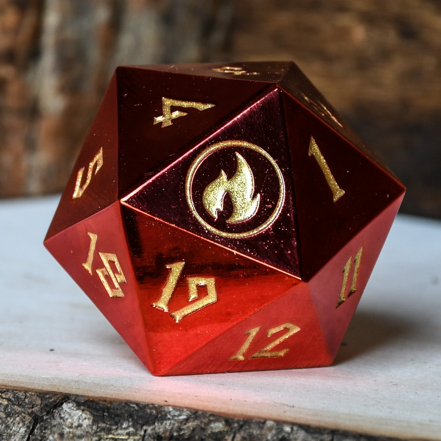 Mountain Mana Spindown Metal D20